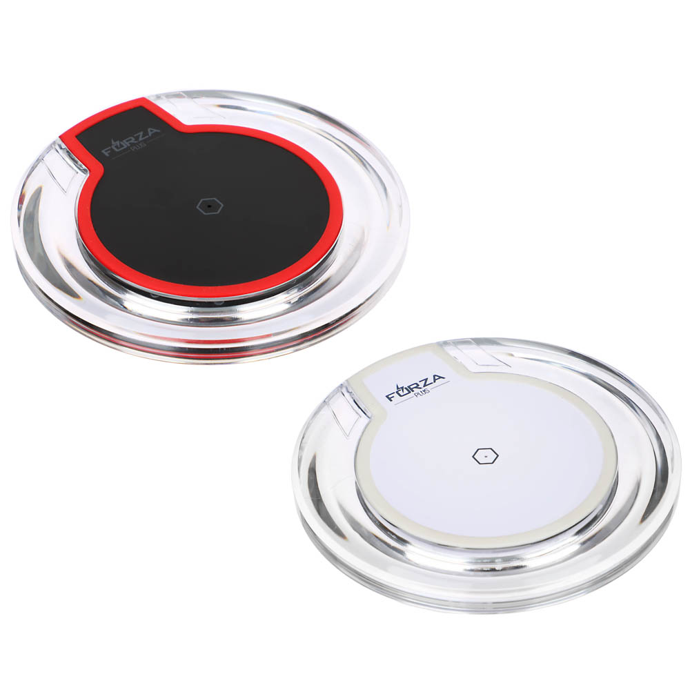 Беспроводное зарядное устройство FORZA Qi Классика, LED подсветка, 5Вт, D10см, 2 цвета, арт.№ 916-152