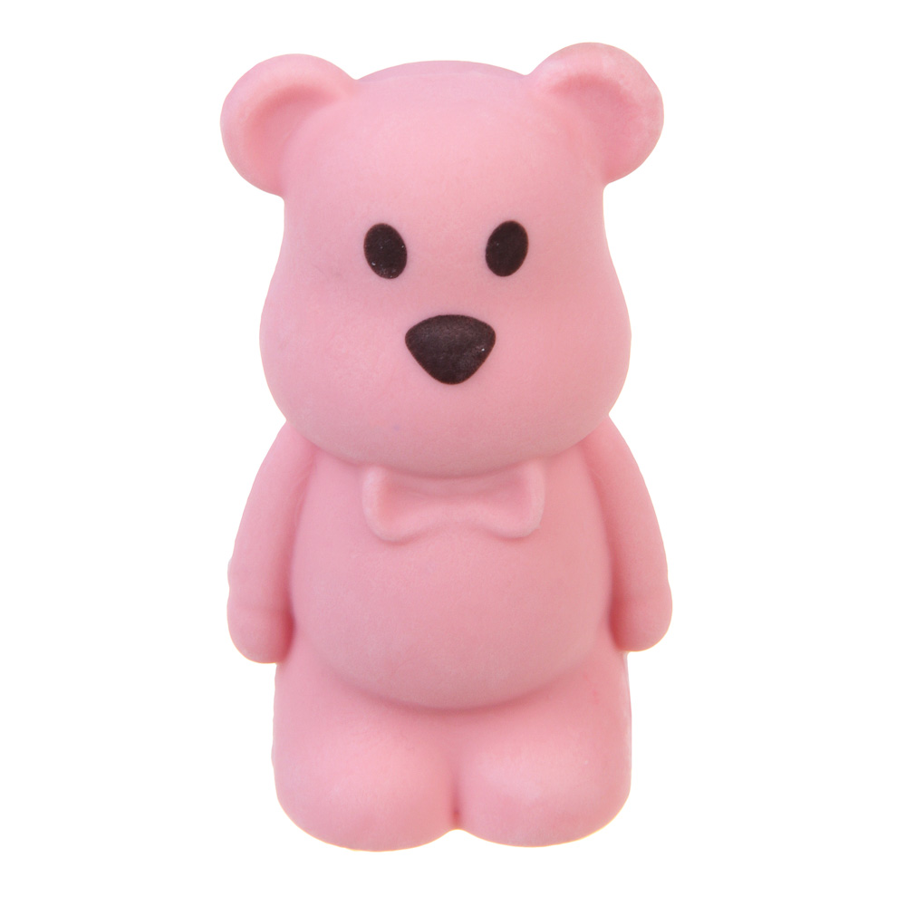 Ластик фигурный, со встроенной точилкой, в форме мишки, ТПР, металл, 3 цвета, арт.№ 607-055