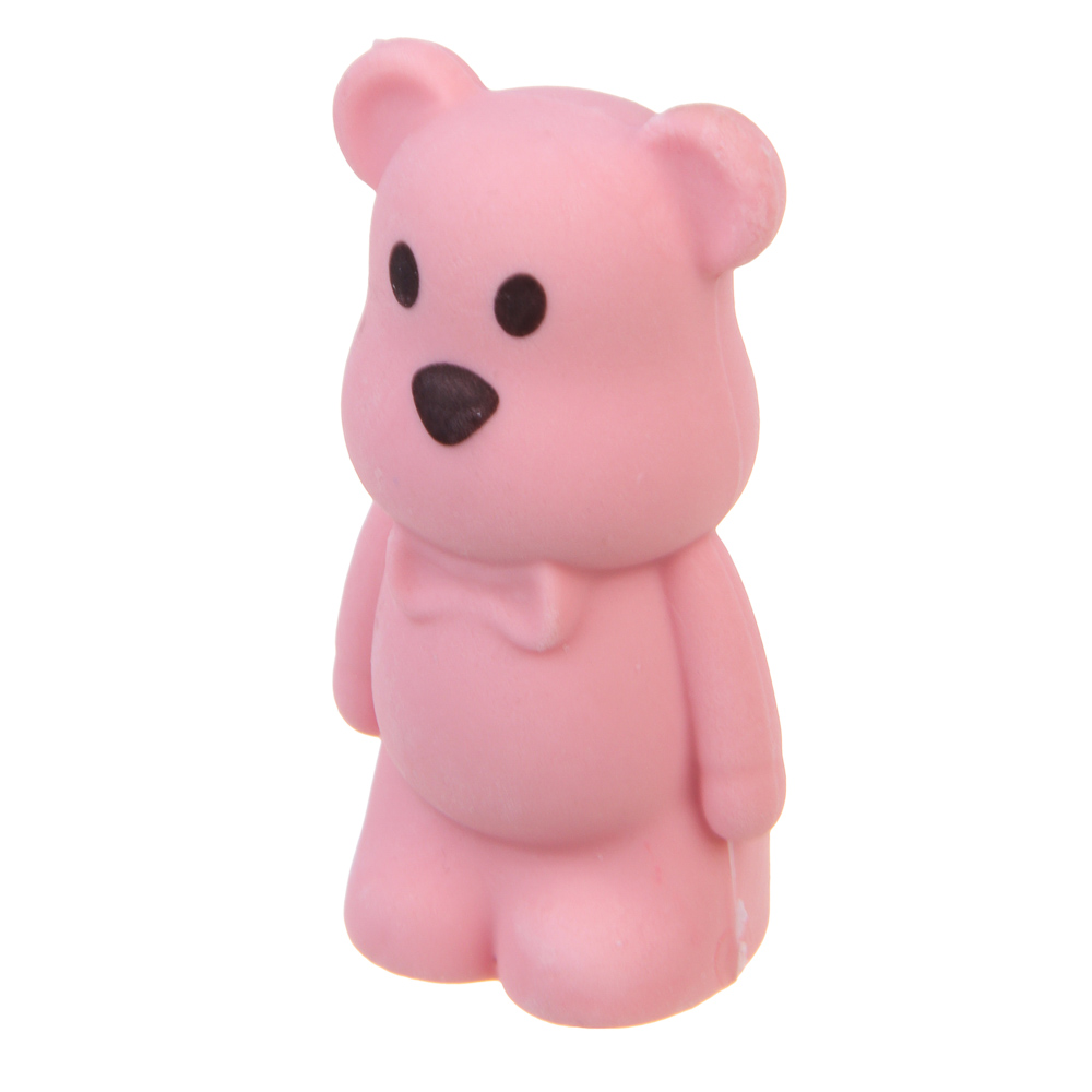 Ластик фигурный, со встроенной точилкой, в форме мишки, ТПР, металл, 3 цвета, арт.№ 607-055