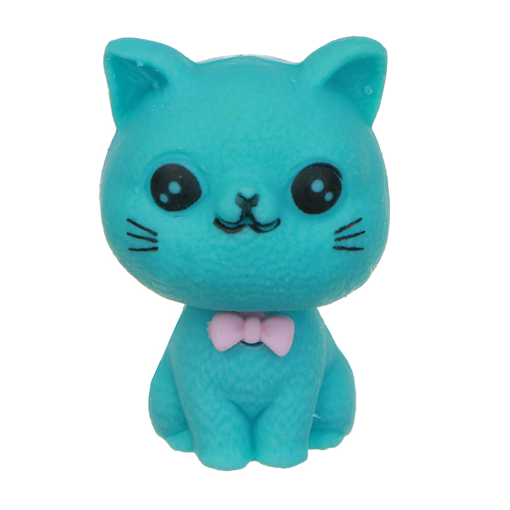 Ластик-топпер в форме котика, 3,5х2,3х2см, 3 цвета, ТПР, арт.№ 607-057