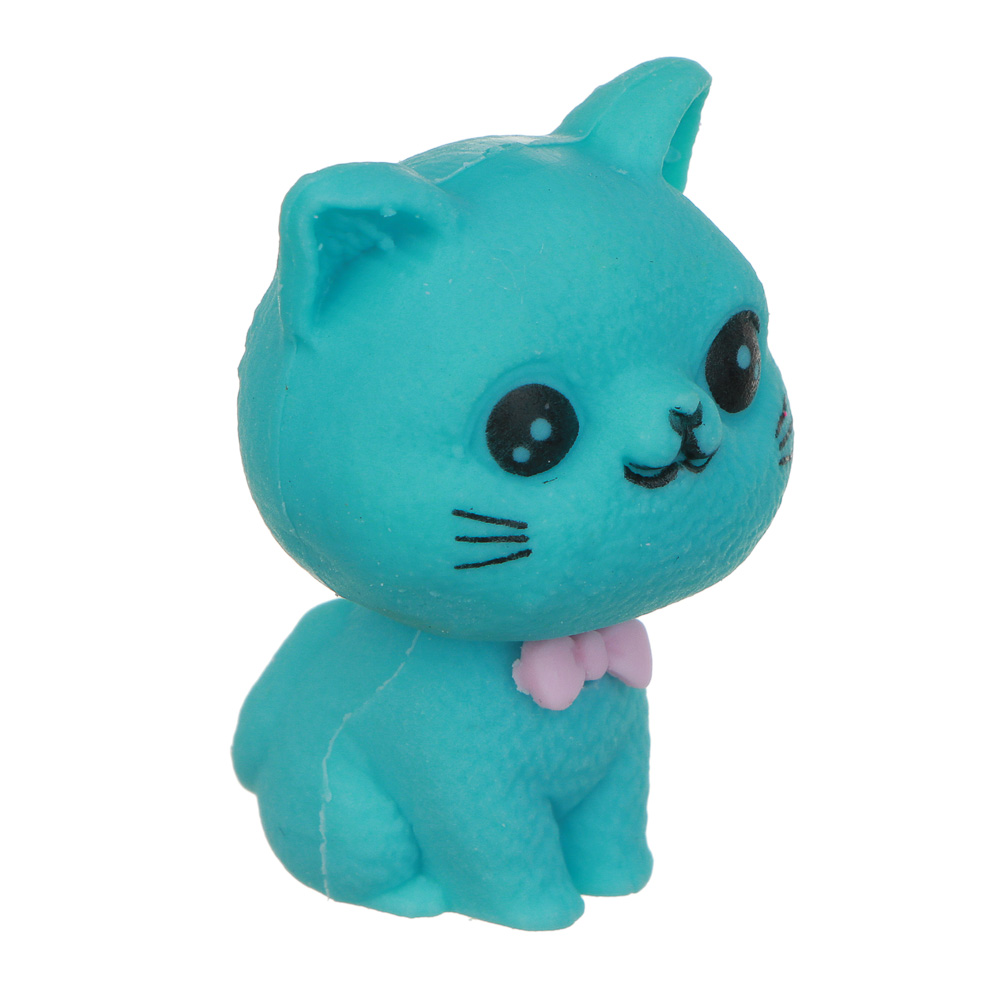 Ластик-топпер в форме котика, 3,5х2,3х2см, 3 цвета, ТПР, арт.№ 607-057