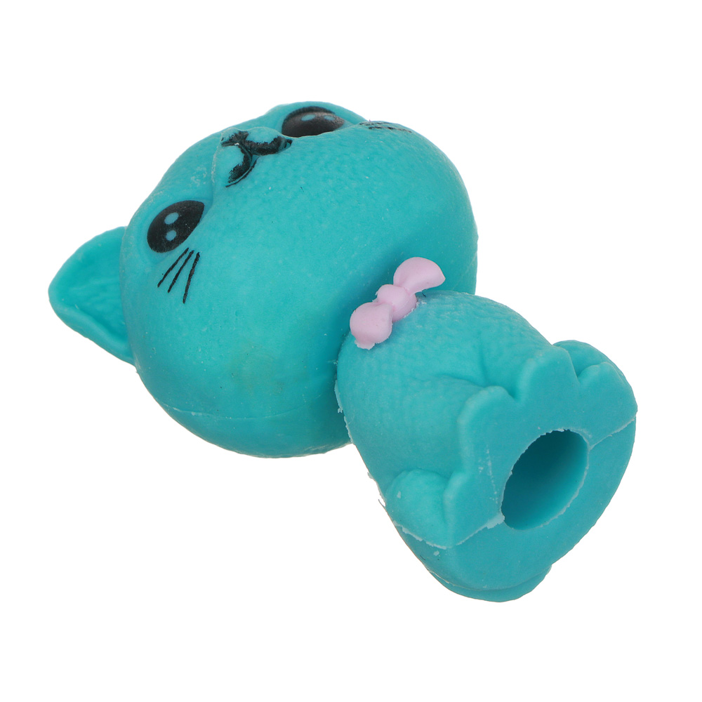 Ластик-топпер в форме котика, 3,5х2,3х2см, 3 цвета, ТПР, арт.№ 607-057