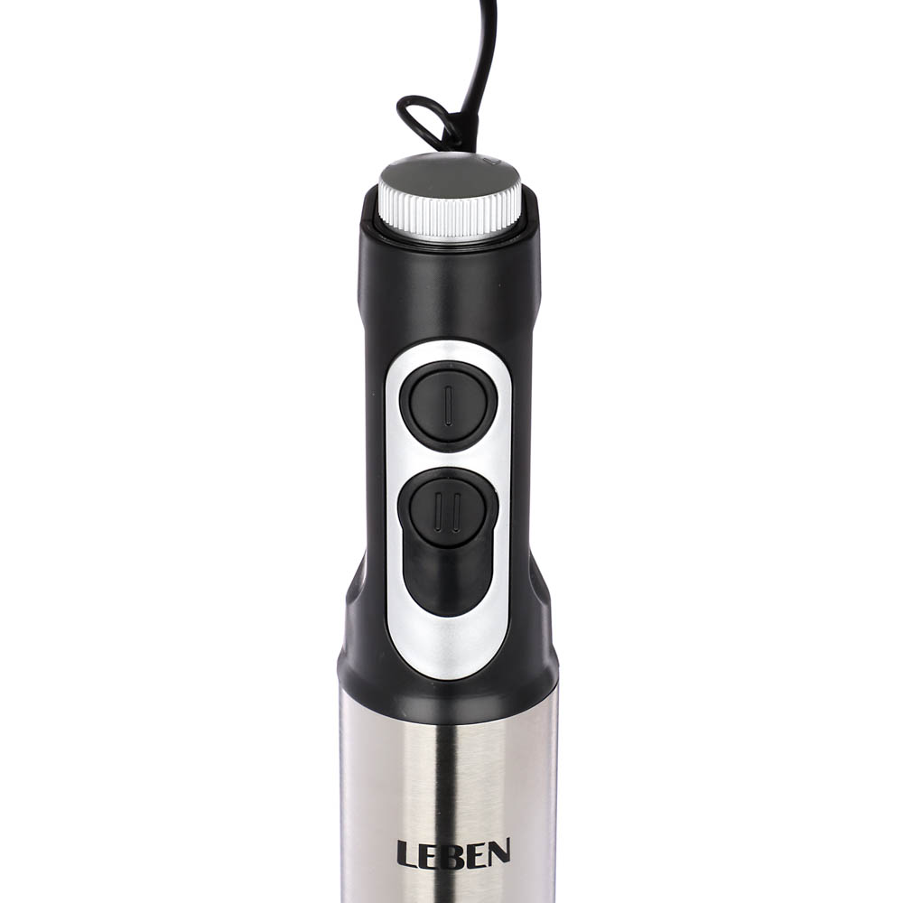 LEBEN Блендер электрический 600Вт, чоппер, венчик, мерный стакан, регулировка скорости, арт.№ 269-016