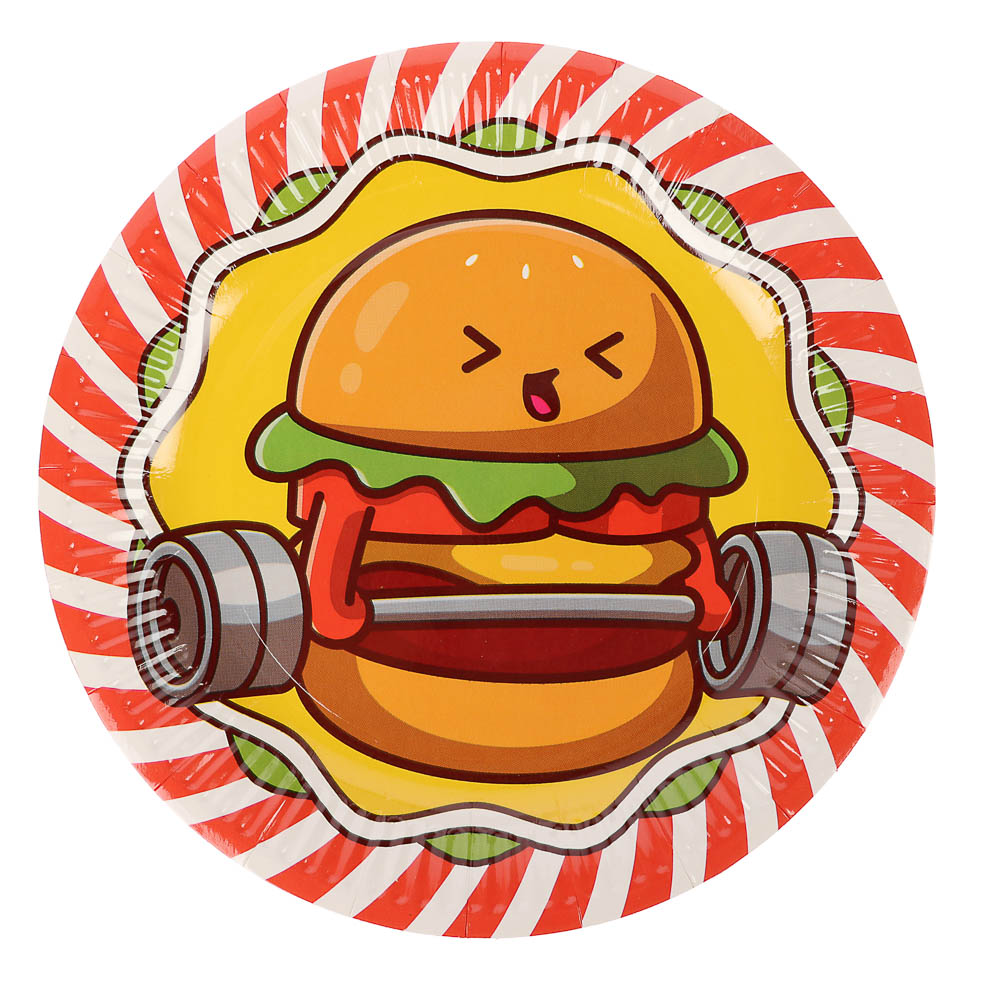 Набор бумажных тарелок Ожившая еда, 6 шт d=230 мм, арт.№ 530-455