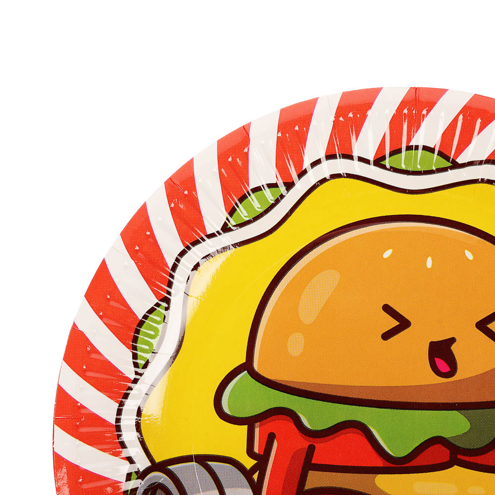 Набор бумажных тарелок Ожившая еда, 6 шт d=230 мм, арт.№ 530-455