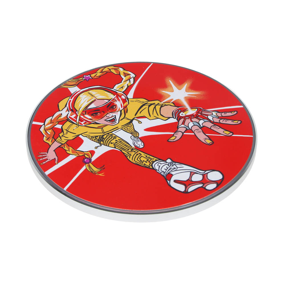 BY Беспроводное зарядное устройство Qi Герои, LED подсветка, 10W, D10см, Заря, арт.№ 916-284