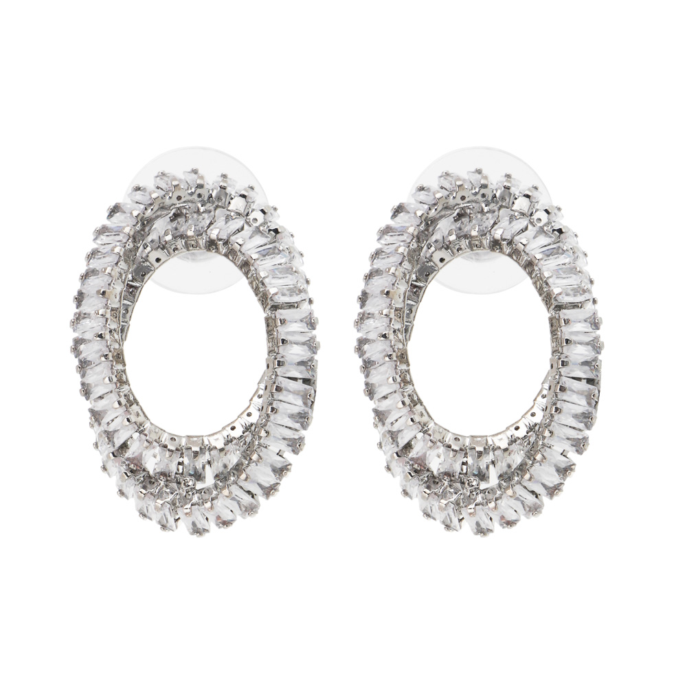 Серьги, медь, цирконий, 2 дизайна, БЖ25-4, арт.№ 023-067