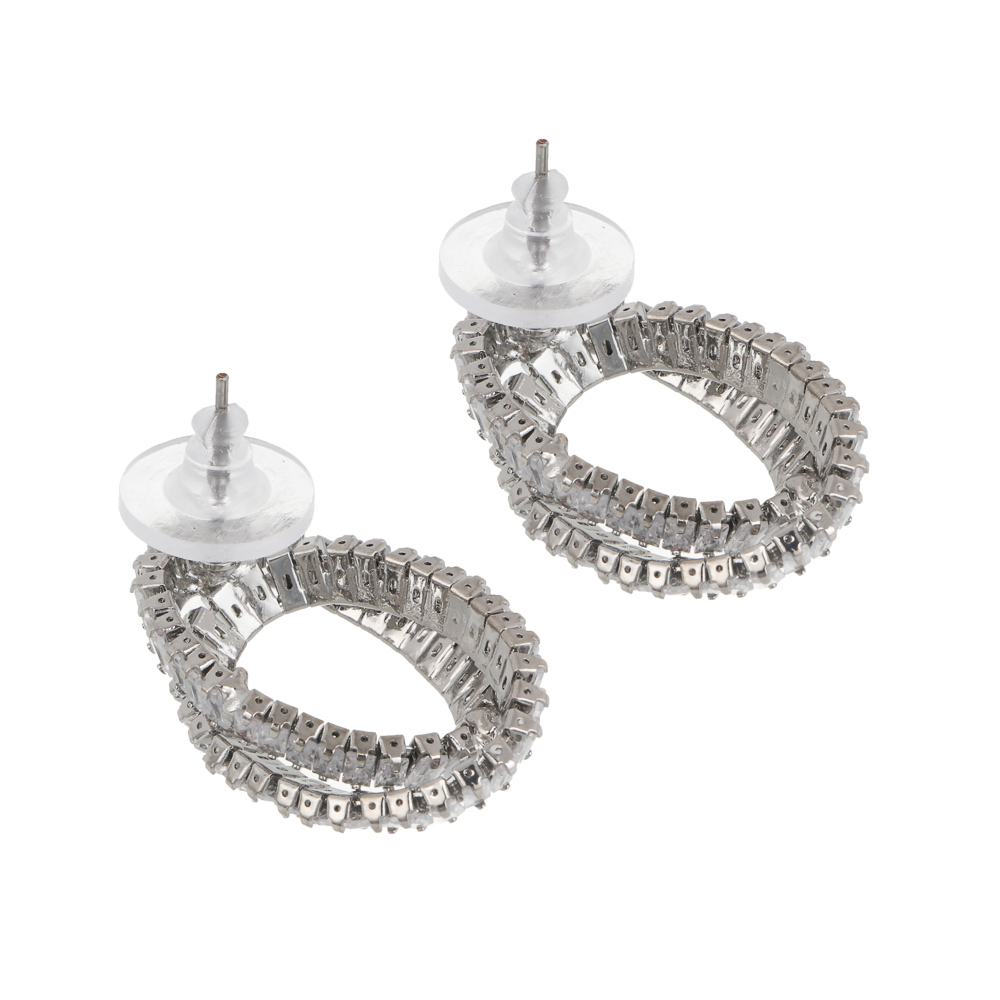 Серьги, медь, цирконий, 2 дизайна, БЖ25-4, арт.№ 023-067