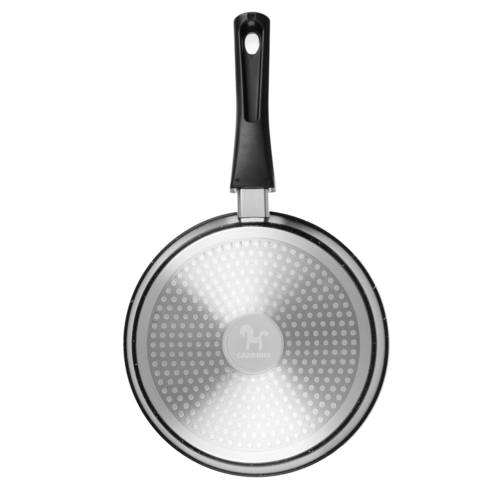СЛАВЯНА Калина Сковорода литая глубокая d24см, антипригар.покрытие "мрамор", съемная ручка, индукция, арт.№ 846-780