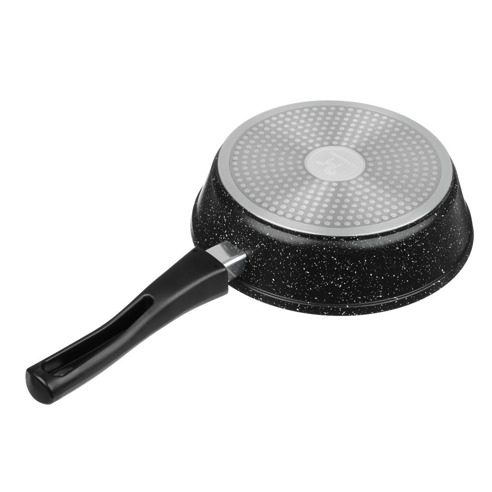 СЛАВЯНА Калина Сковорода литая глубокая d24см, антипригар.покрытие "мрамор", съемная ручка, индукция, арт.№ 846-780