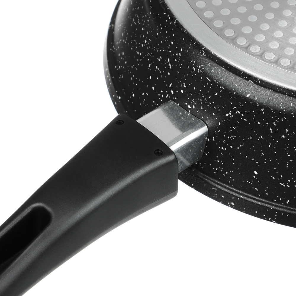 СЛАВЯНА Калина Сковорода литая глубокая d24см, антипригар.покрытие "мрамор", съемная ручка, индукция, арт.№ 846-780