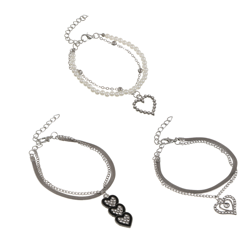 Браслет 15 см, сплав, 3 дизайна, БЖ25-30, арт.№ 023-041