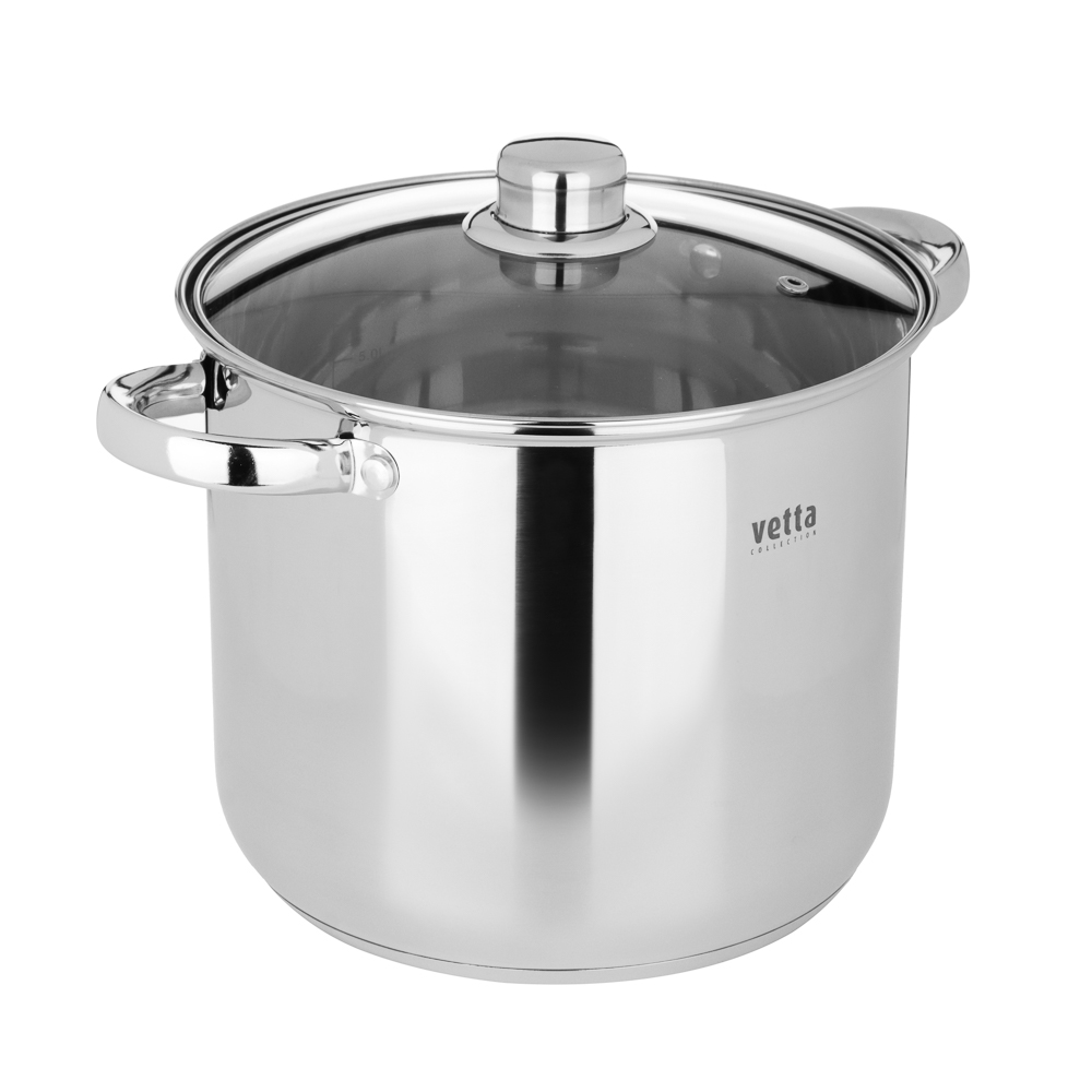VETTA Орландо Кастрюля 22х19см, 7,0л, со стекл. крышкой, индукция, арт.№ 822-283