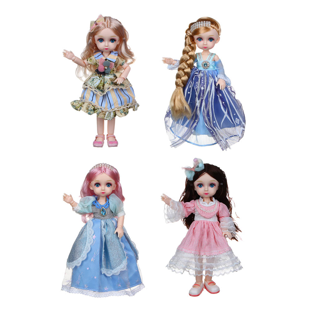 ИГРОЛЕНД Кукла классическая шарнирная, коллекционная, 28см, PP,PVC, полиэстер, 20х31х7см, 4 дизайна, арт.№ 267-835