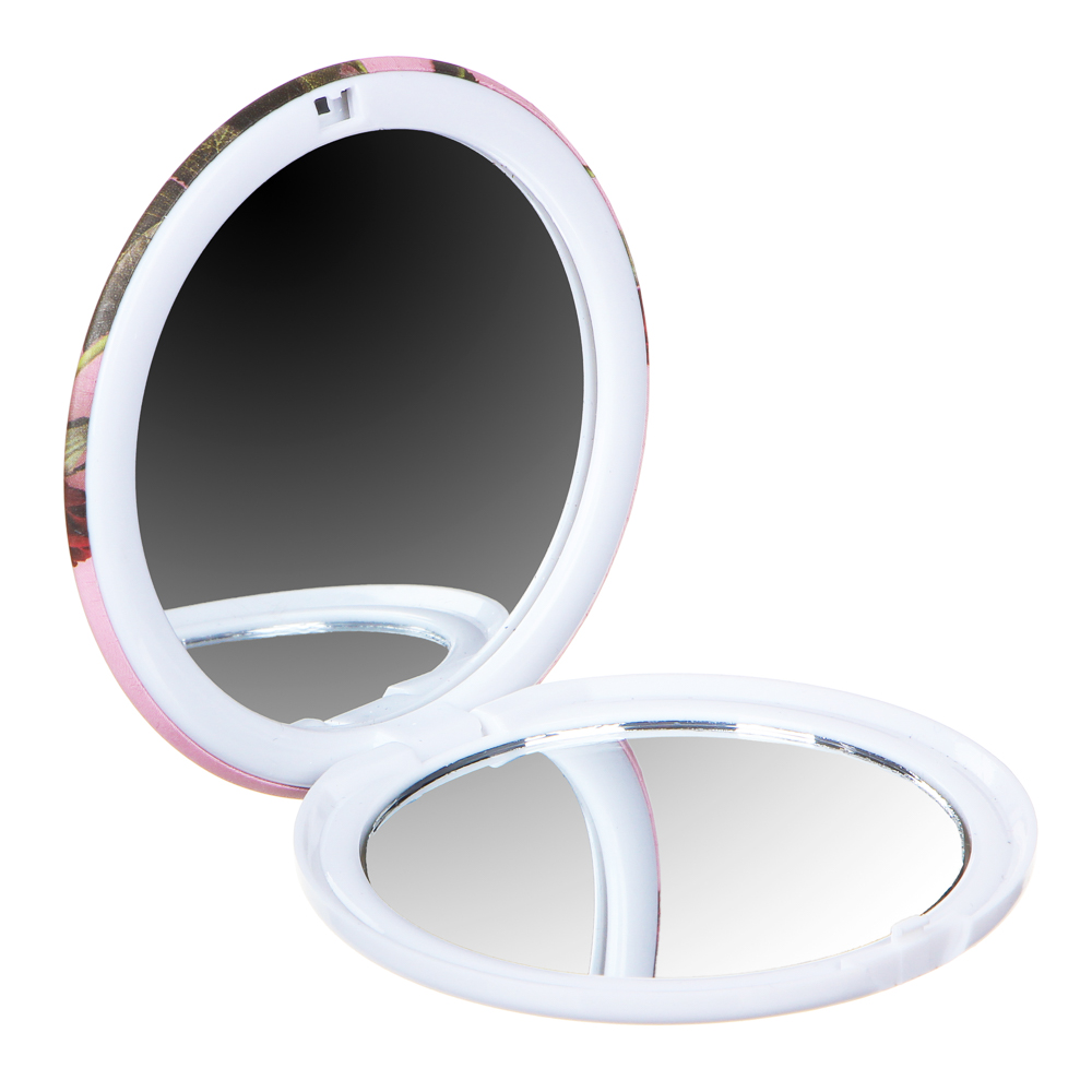 ЮНИLOOK Зеркало карманное, пластик, стекло, d7,4см, 3-16 дизайнов, арт.№ 301-238