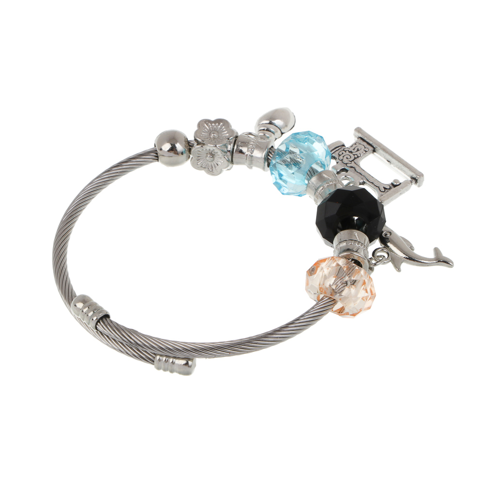 Браслет с шармами d6-7 см, сталь, 3 дизайна, БЖ25-34, арт.№ 023-047