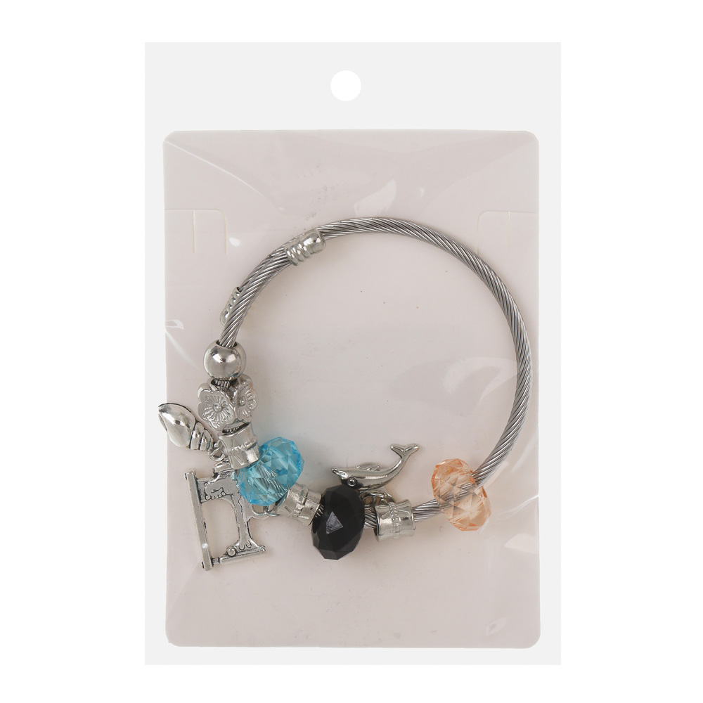 Браслет с шармами d6-7 см, сталь, 3 дизайна, БЖ25-34, арт.№ 023-047