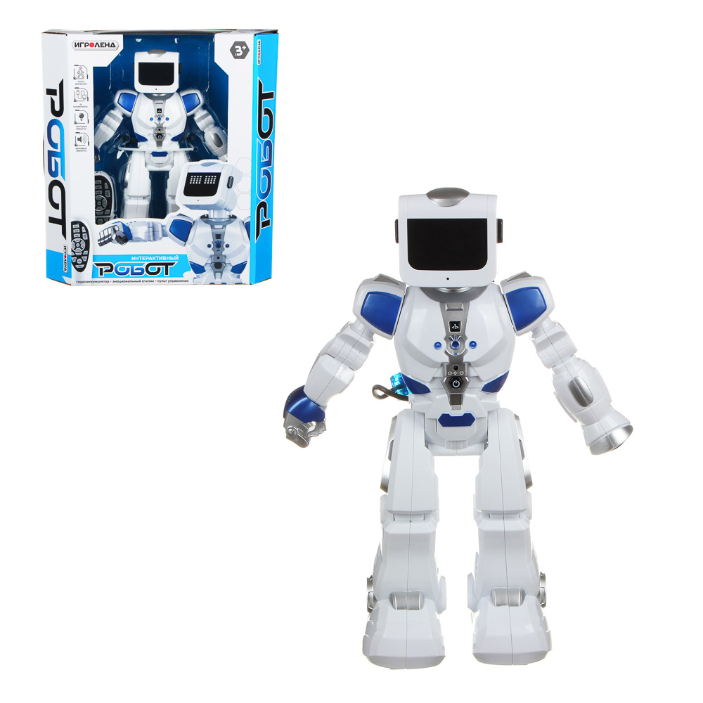 ИГРОЛЕНД Робот свет, звук, движение, поворот головы, ABS, PVC, ЗУ, 2ААА,39x15,3x42,5см, арт.№ 296-081