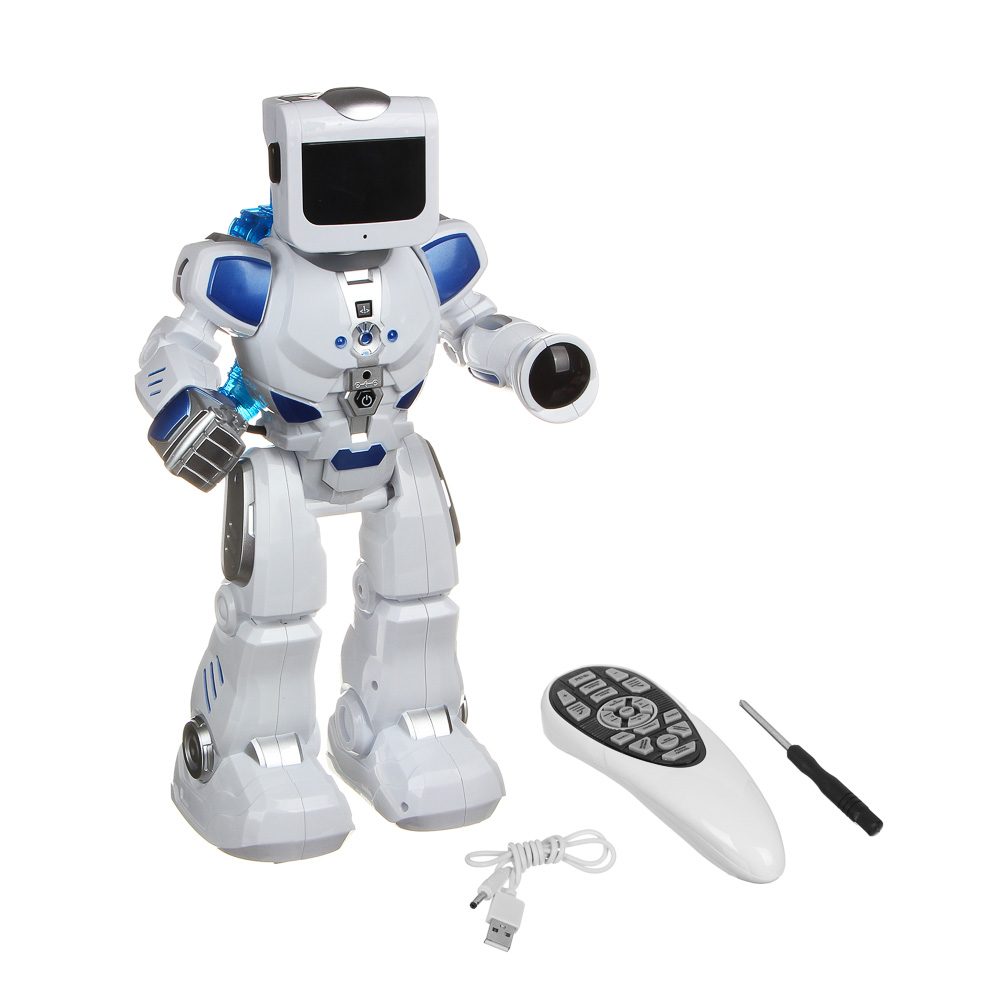 ИГРОЛЕНД Робот свет, звук, движение, поворот головы, ABS, PVC, ЗУ, 2ААА,39x15,3x42,5см, арт.№ 296-081