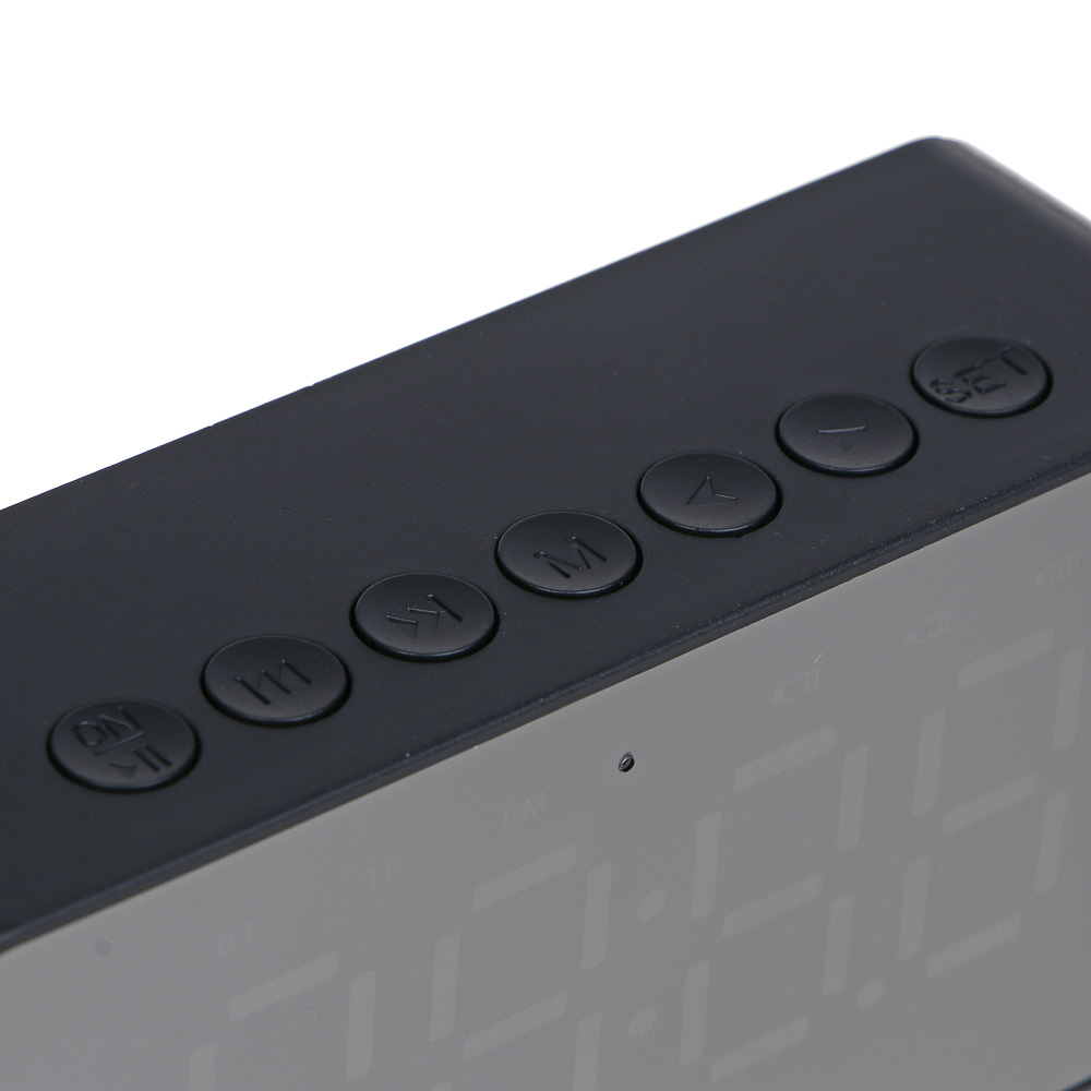 LADECOR CHRONO Будильник электронный, 12,4x3,6x6 см, USB, пластик, цвет корпуса черный, арт.№ 529-315