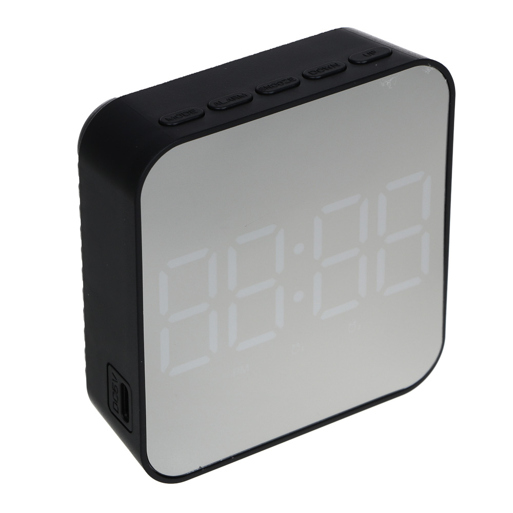 LADECOR CHRONO Будильник электронный, 8,2x8,5x3,4 см, USB/3xAAA, пластик, цвет корпуса черный, арт.№ 529-317