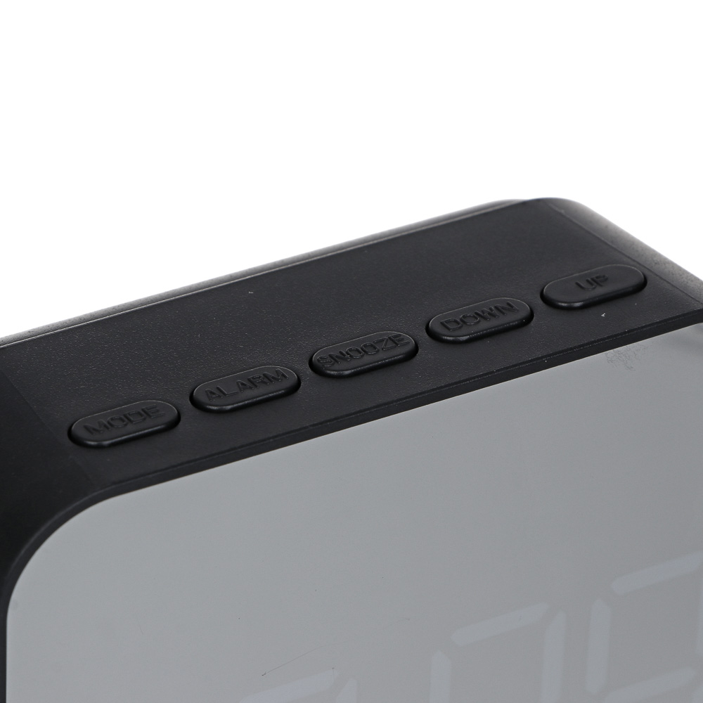 LADECOR CHRONO Будильник электронный, 8,2x8,5x3,4 см, USB/3xAAA, пластик, цвет корпуса черный, арт.№ 529-317