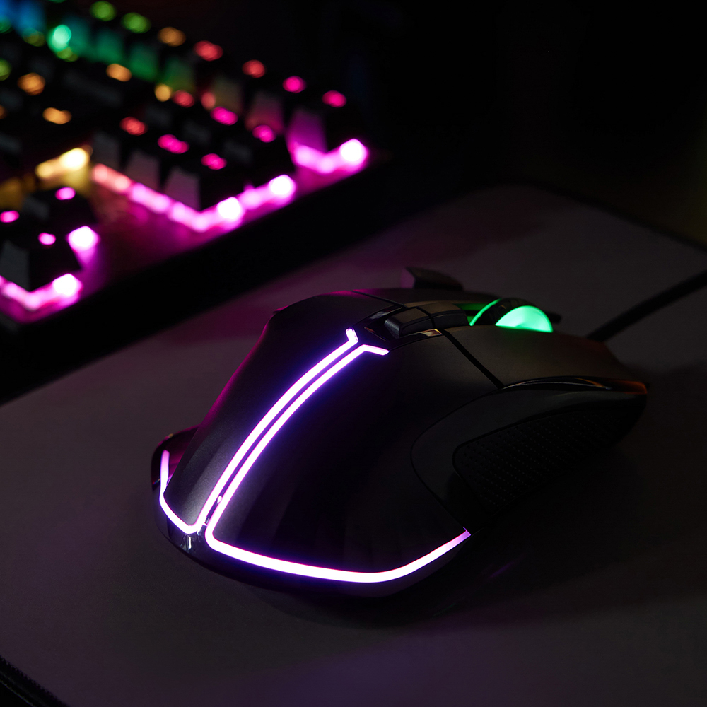 BY Игровая мышь проводная Saiga 12000dpi,9D,PMW3360,RGB,220см, арт.№ 405-060