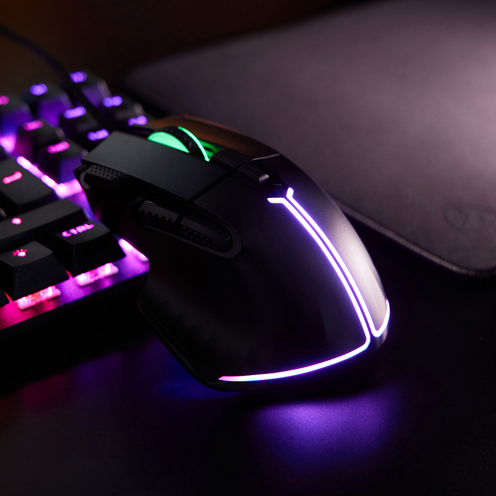 BY Игровая мышь проводная Saiga 12000dpi,9D,PMW3360,RGB,220см, арт.№ 405-060