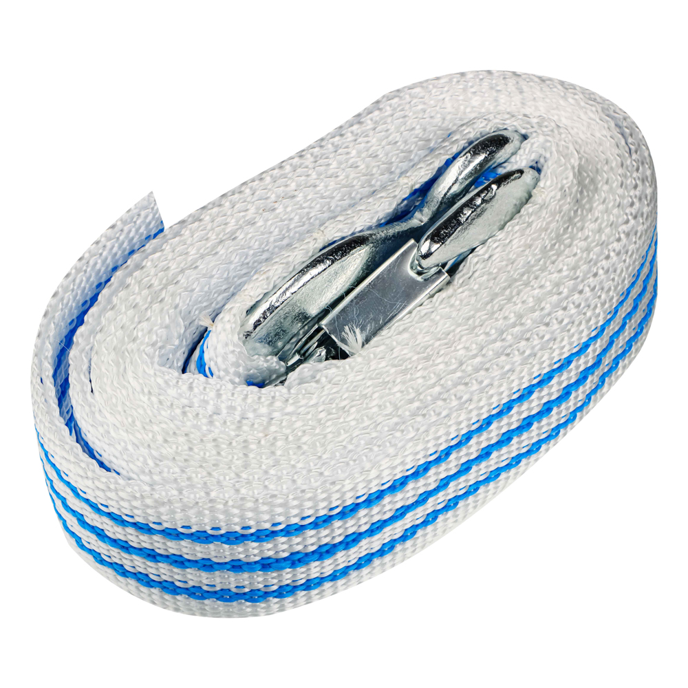 РОКОТ Трос буксировочный 5т 4м, ширина 4см, 2 крюка, пакет, арт.№ 773-030