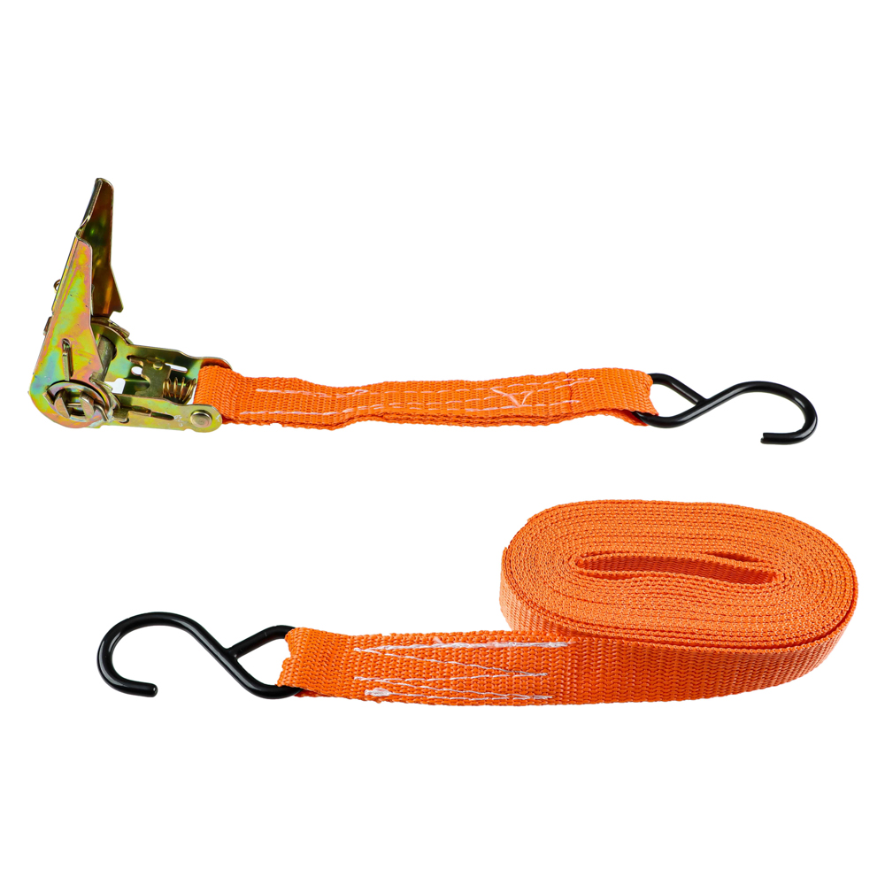 Стяжка груза 5 м, храповик 110мм, ширина ленты 25мм, 400/800кг, S-крюки, ЕРМАК, арт.№ 773-052