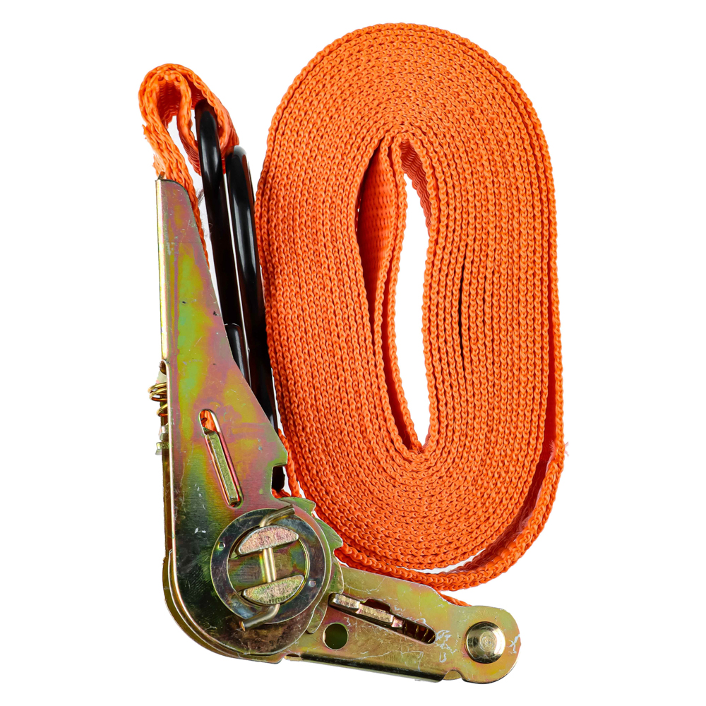 Стяжка груза 5 м, храповик 110мм, ширина ленты 25мм, 400/800кг, S-крюки, ЕРМАК, арт.№ 773-052