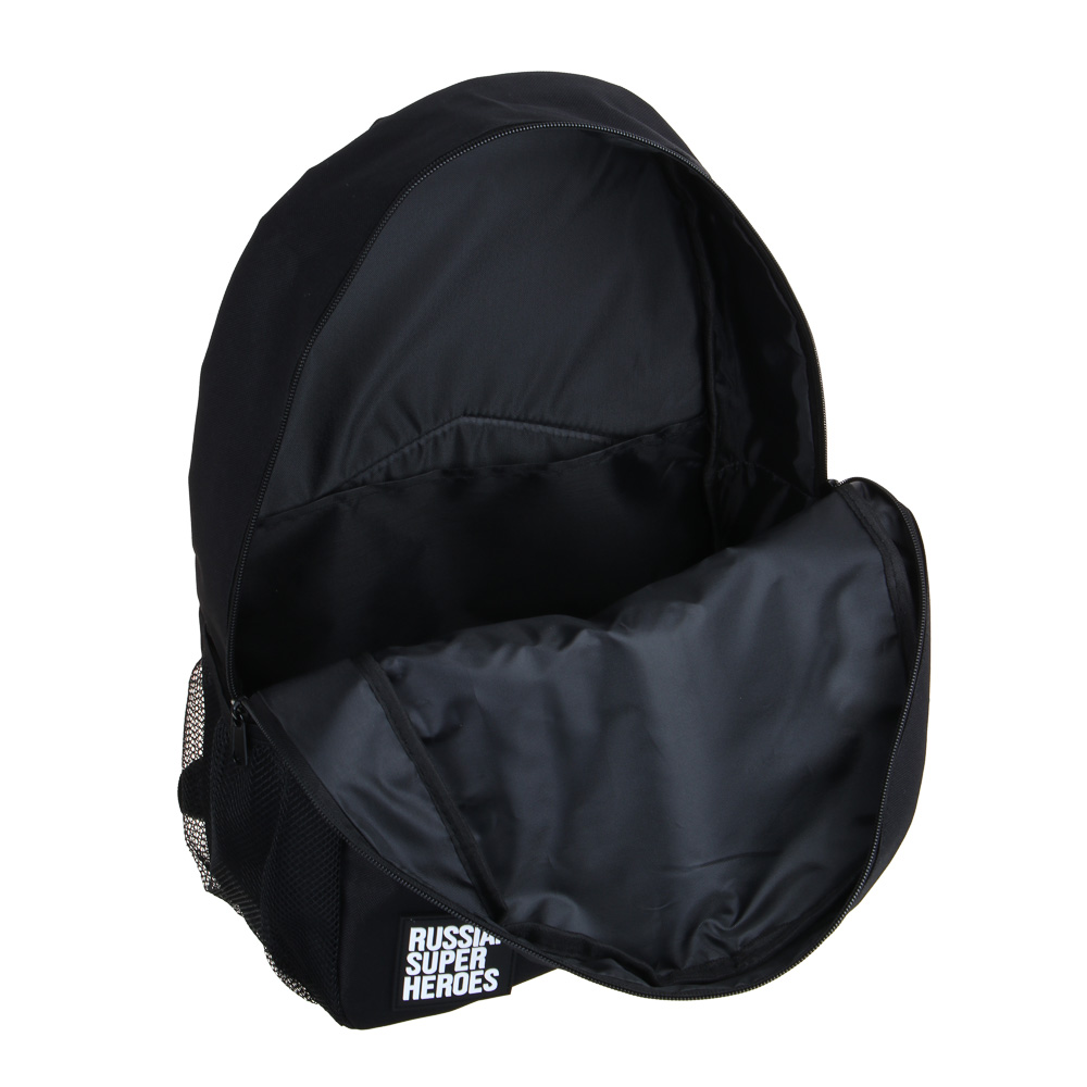 BY РУССКИЕ СУПЕРГЕРОИ Рюкзак подростковый, 41x29x18см, 1 отд., 4 кармана, плотный ПЭ, вертик.карман, арт.№ 254-656