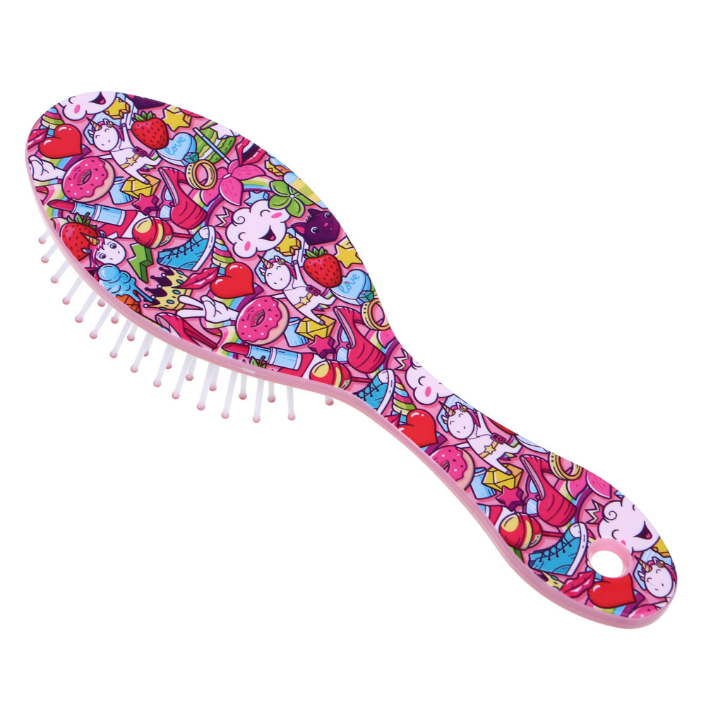 ЮНИLOOK Расческа массажная 3D, пластик, резина, 17,3х5,2см, 2-4 дизайна, арт.№ 356-923
