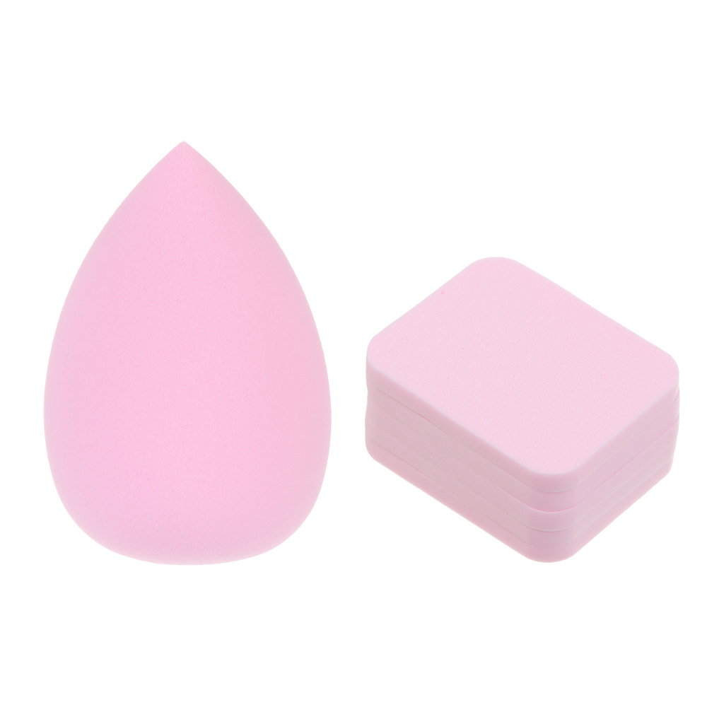 ЮНИLOOK Набор спонжей 6 шт: капля 1шт, плоские 5 шт, полиуретан, 6х4/5,3х4,2см, 6 цветов, ВЗ24-58, арт.№ 357-333