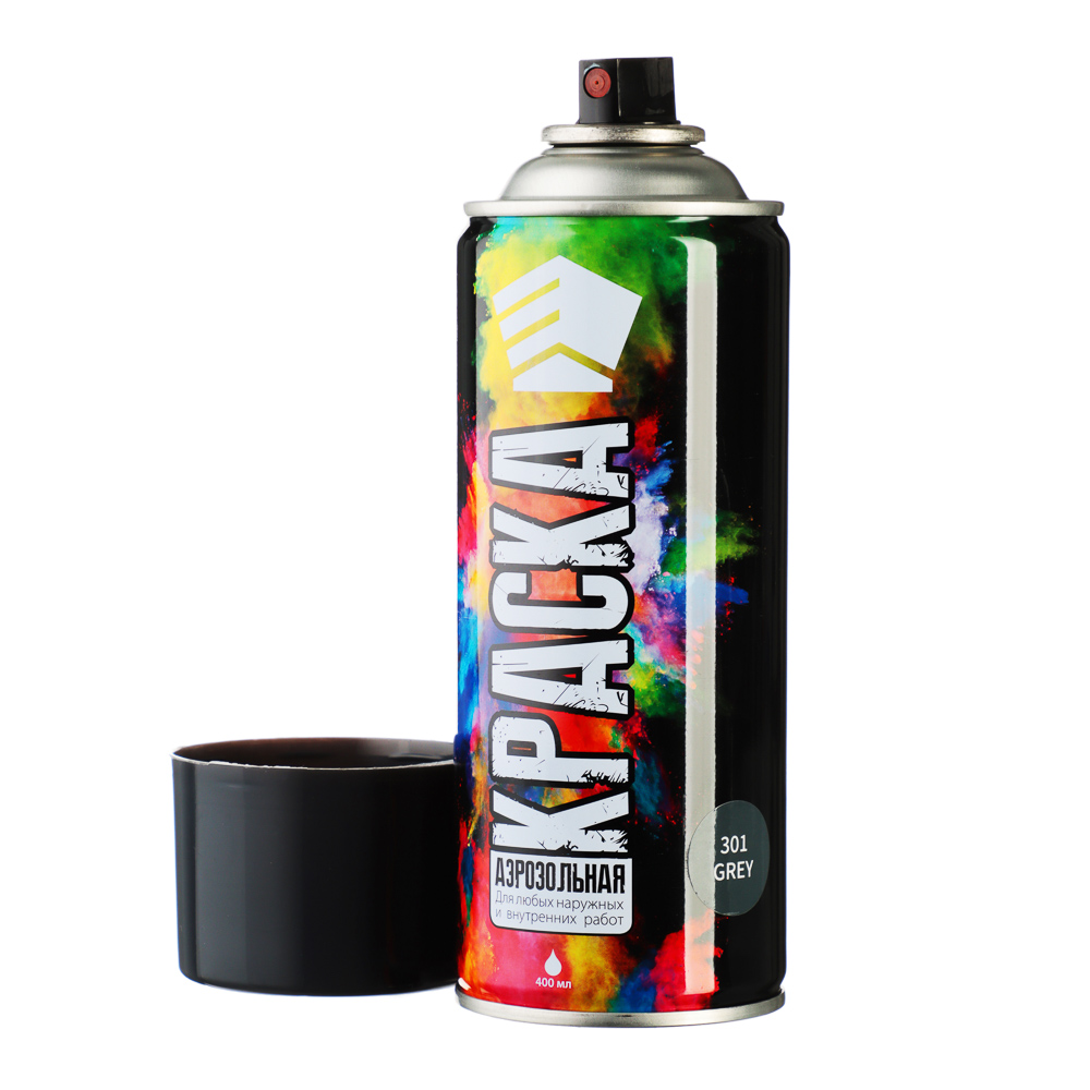 ЕРМАК Краска аэрозоль 400мл, серая (9001/301), арт.№ 759-231