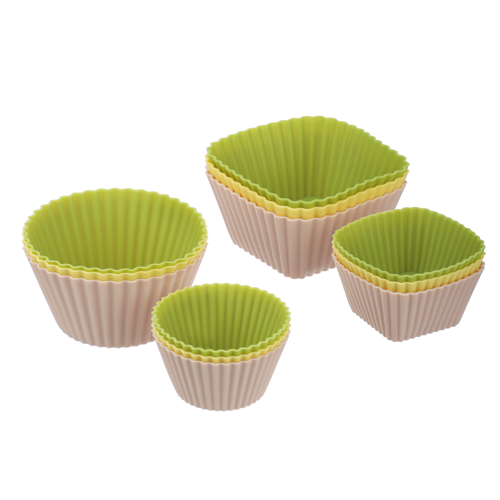 VETTA Набор силиконовых форм, 12шт, (7см; 5см), силикон, 3 цвета, арт.№ 856-180