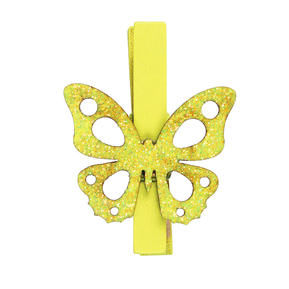 INBLOOM Декор на прищепке, 5см, МДФ, желтый, 8 дизайнов, арт.№ 153-143