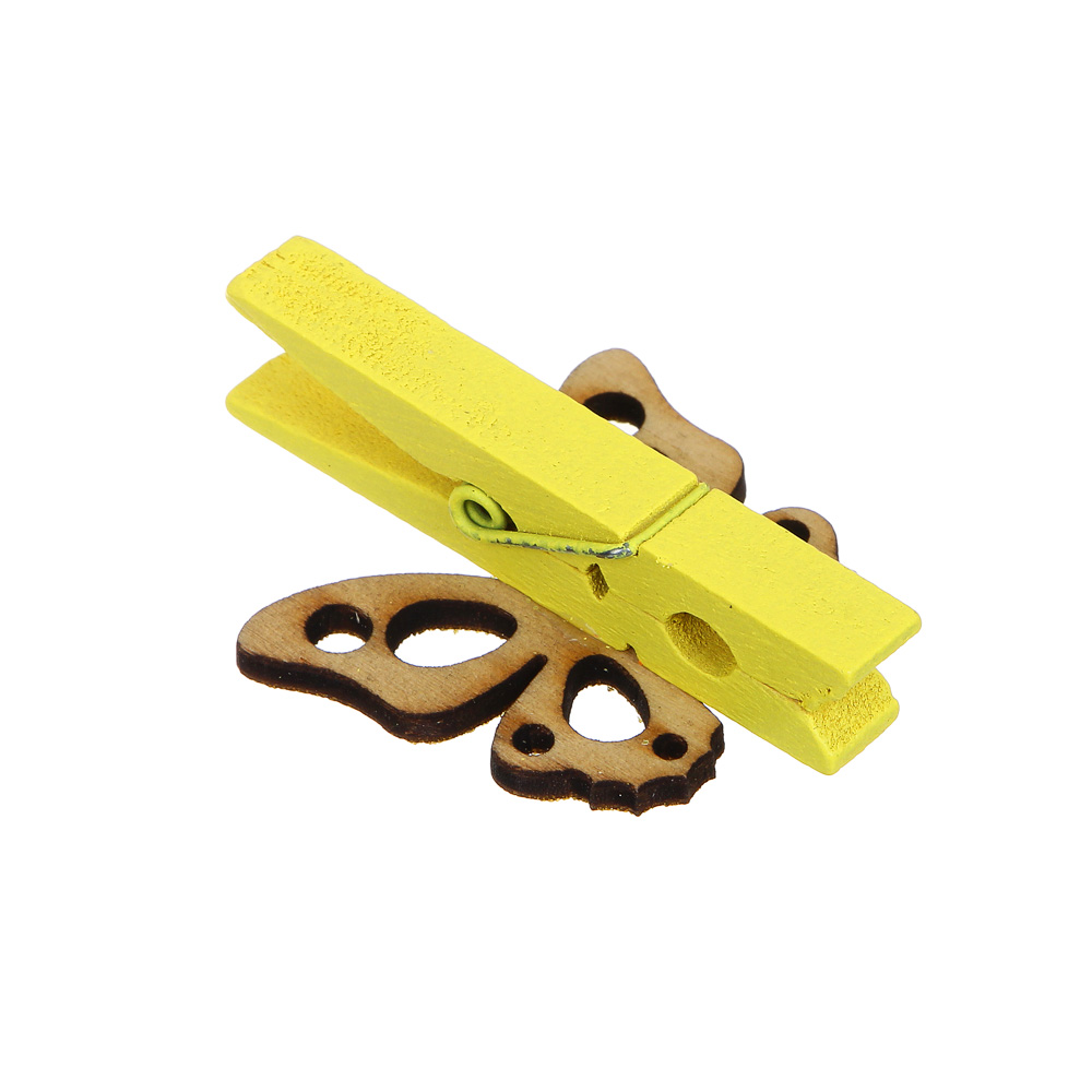 INBLOOM Декор на прищепке, 5см, МДФ, желтый, 8 дизайнов, арт.№ 153-143