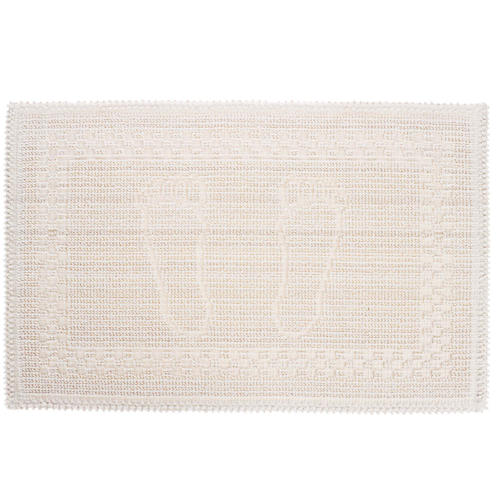 Коврик петельный, хлопок, 60x40см, одинарный, экрю, арт.№ 462-839