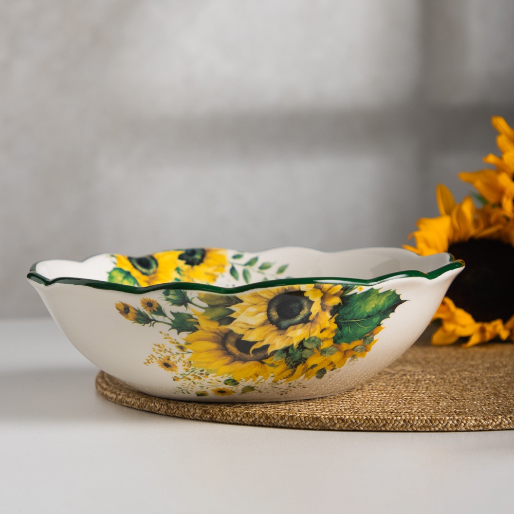 MILLIMI Подсолнухи Салатник, 800мл, 20,5х6см, керамика, арт.№ 824-661