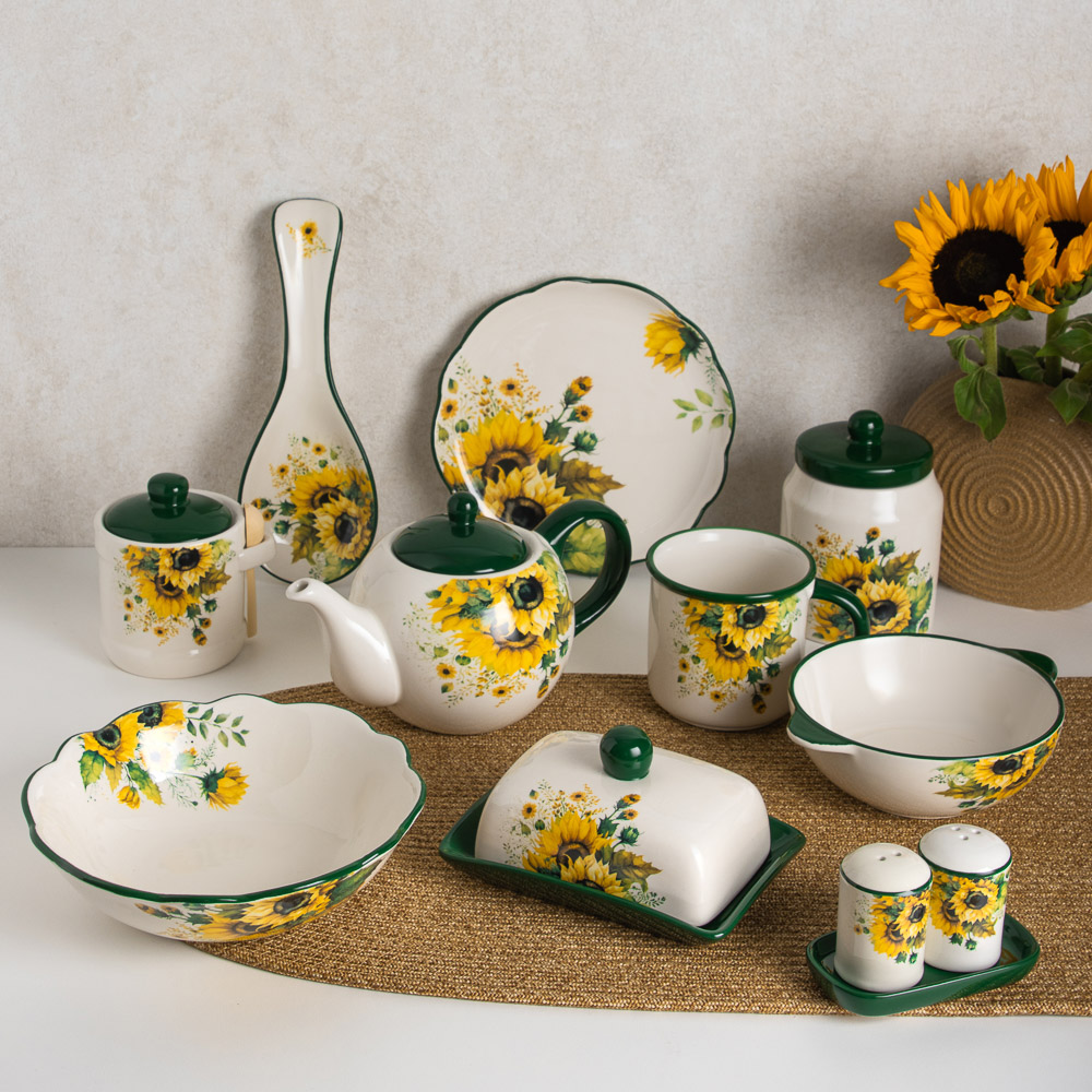 MILLIMI Подсолнухи Салатник, 800мл, 20,5х6см, керамика, арт.№ 824-661