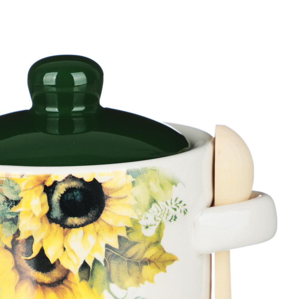 MILLIMI Подсолнухи Сахарница, 320мл, 10х11см, керамика, бамбук, арт.№ 824-662