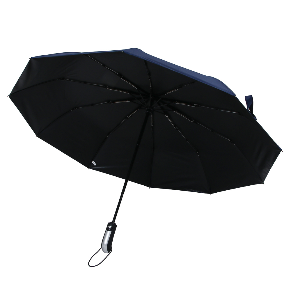 Зонт автомат, усиленный, металл, пластик, полиэстер, винил, d103см, 10 спиц, 3 цвета, арт.№ 302-394