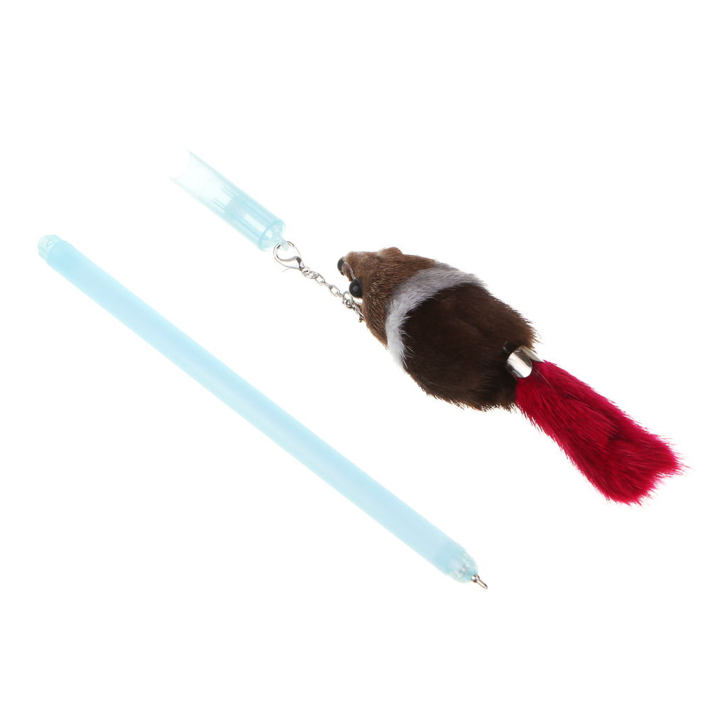 Ручка шариковая синяя, подвеска в форме мышки, корпус 17 см, 4 дизайна, арт.№ 591-025