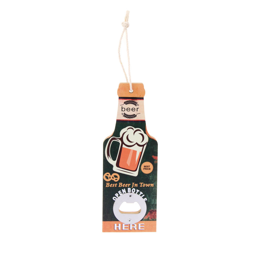 Подарочный сувенир-открывашка, 7x20 см, МДФ и металл, 3 дизайна, арт.2, арт.№ 531-038