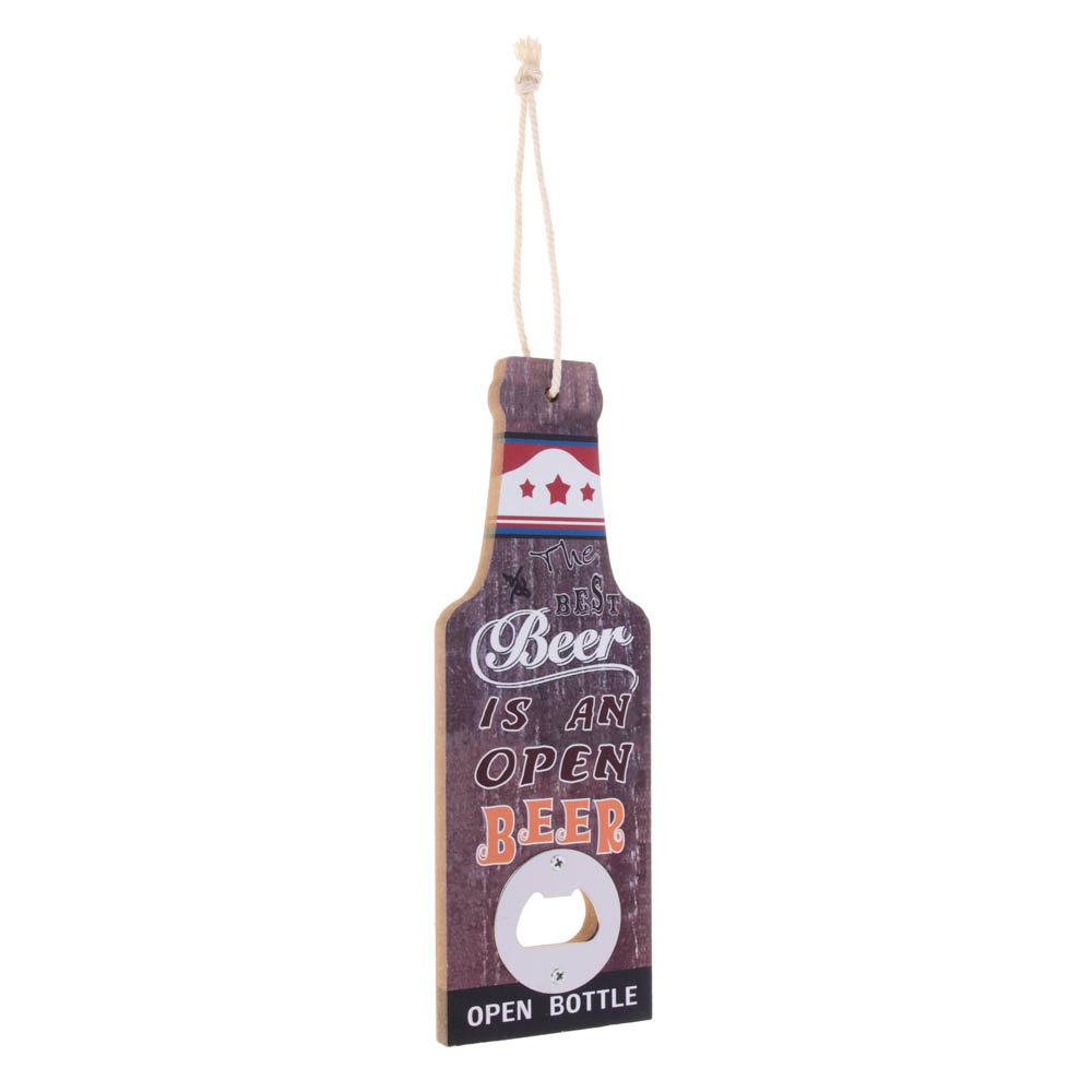 Подарочный сувенир-открывашка, 7x20 см, МДФ и металл, 3 дизайна, арт.2, арт.№ 531-038