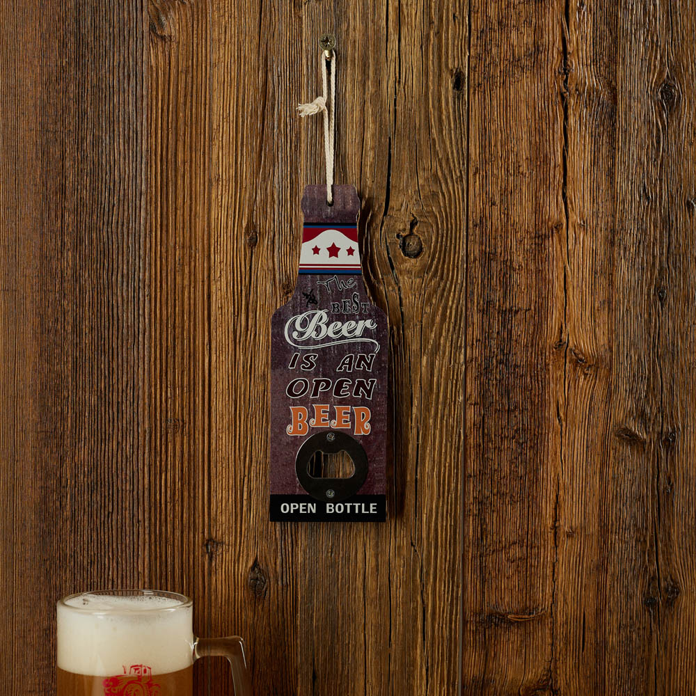 Подарочный сувенир-открывашка, 7x20 см, МДФ и металл, 3 дизайна, арт.2, арт.№ 531-038