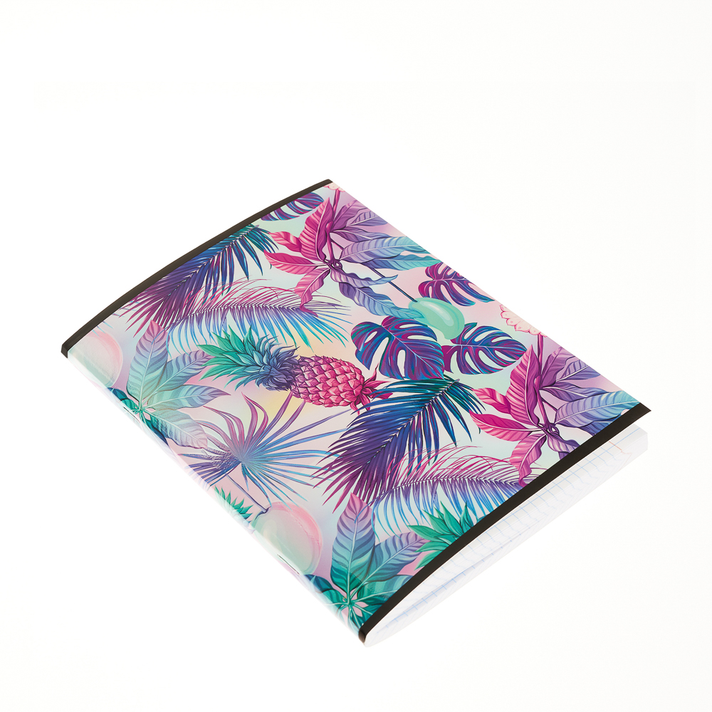 ВСЁГАЗИН Тетрадь 80л., А5+, в клетку ПРЕМИУМ, офсет, обл.картон, скрепка, "Микс" эффекты, 4 диз., арт.№ 059-029