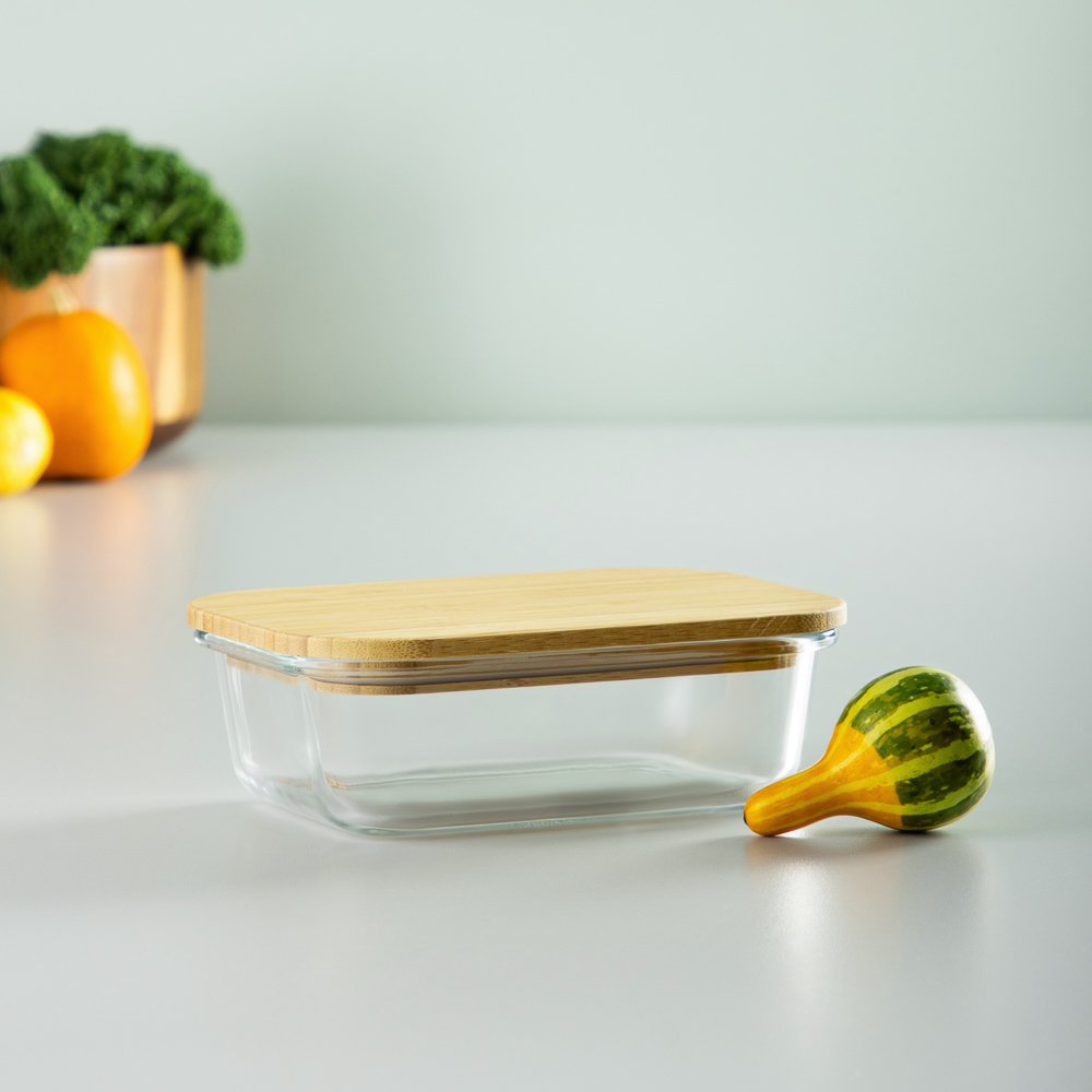 VETTA Контейнер для продуктов 600мл, крышка бамбук, жаропрочное стекло, арт.№ 825-036
