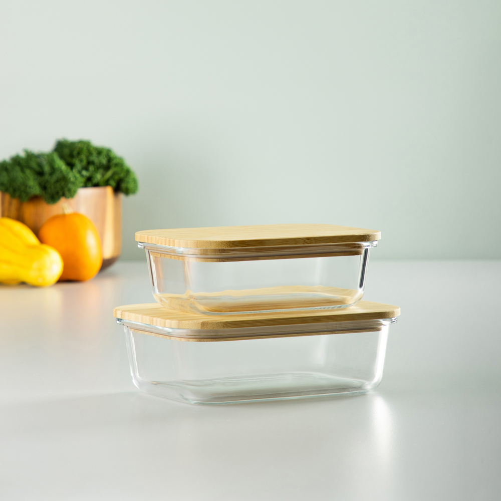 VETTA Контейнер для продуктов 600мл, крышка бамбук, жаропрочное стекло, арт.№ 825-036